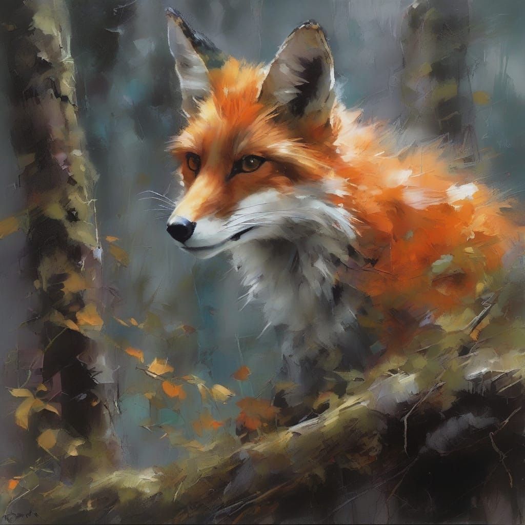 El espíritu del bosque baila con la gracia sigilosa del zorr...