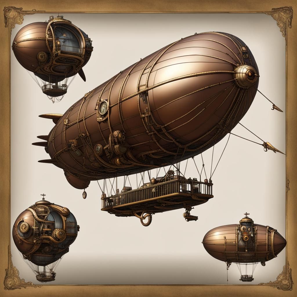 Steampunk Blimp in the Sky