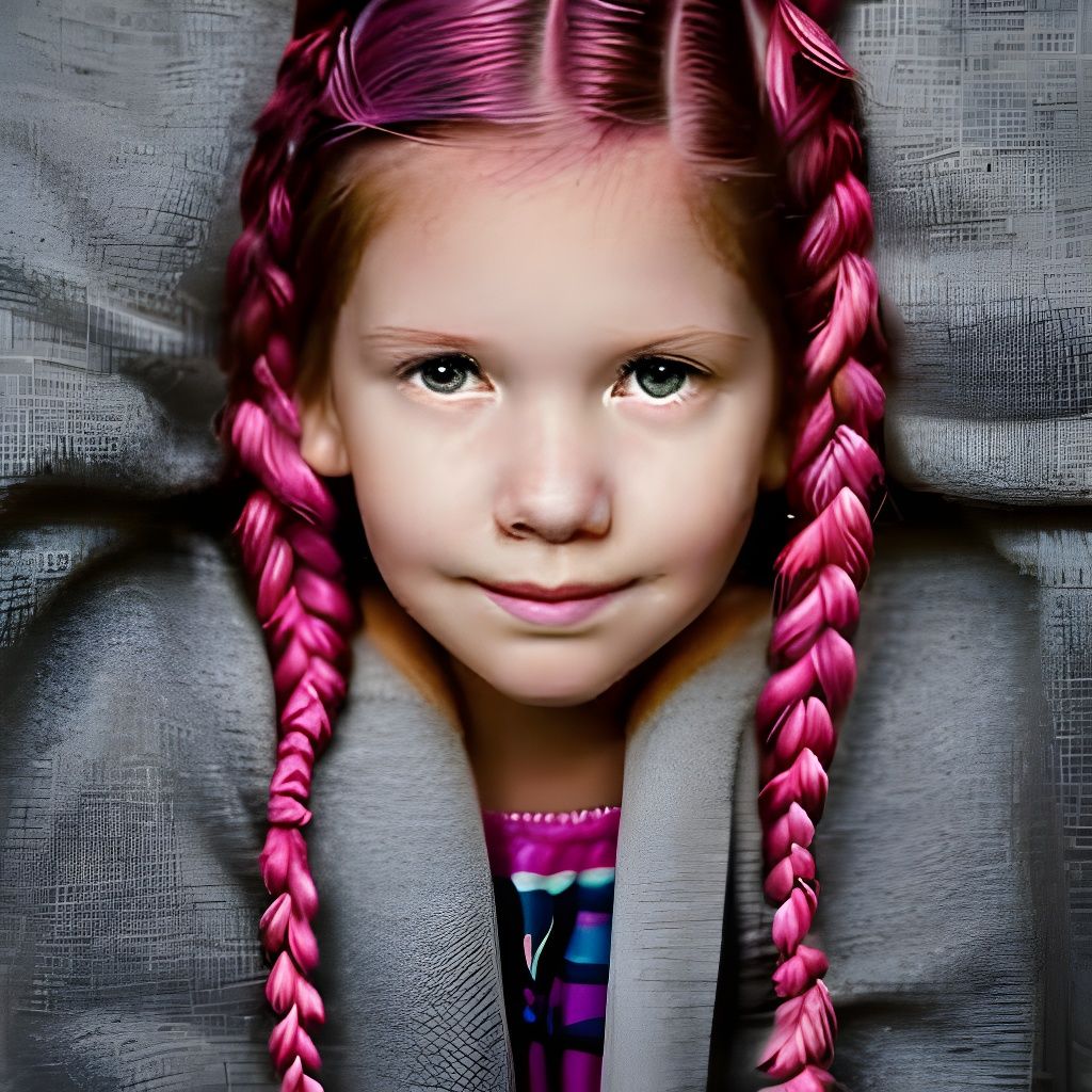 Cute Girl with Pink Pigtails