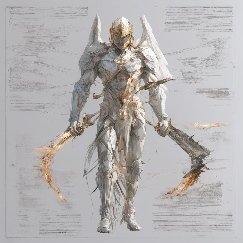 Archangel Michael in Apocalyptic Battle, Hyper Realistic