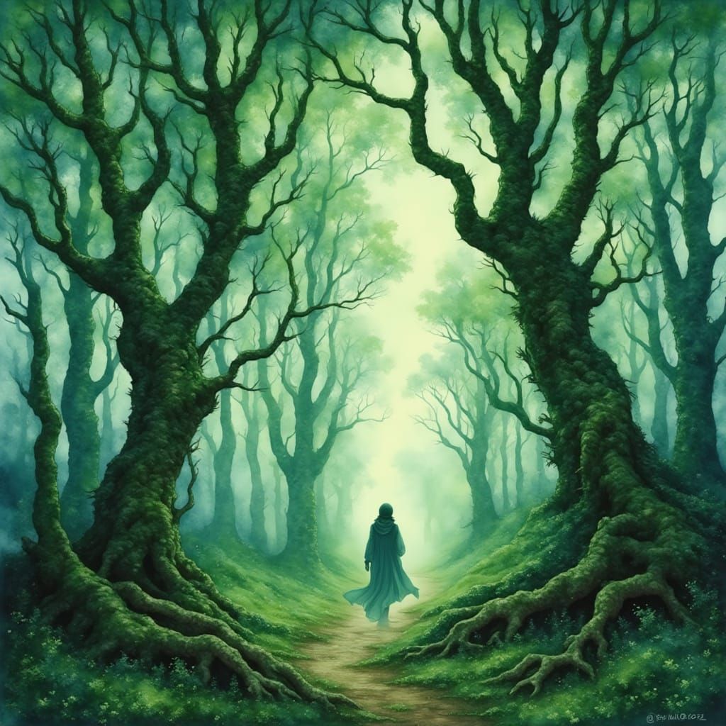 Mystical Emerald Forest in Whispers of Forgotten Magic