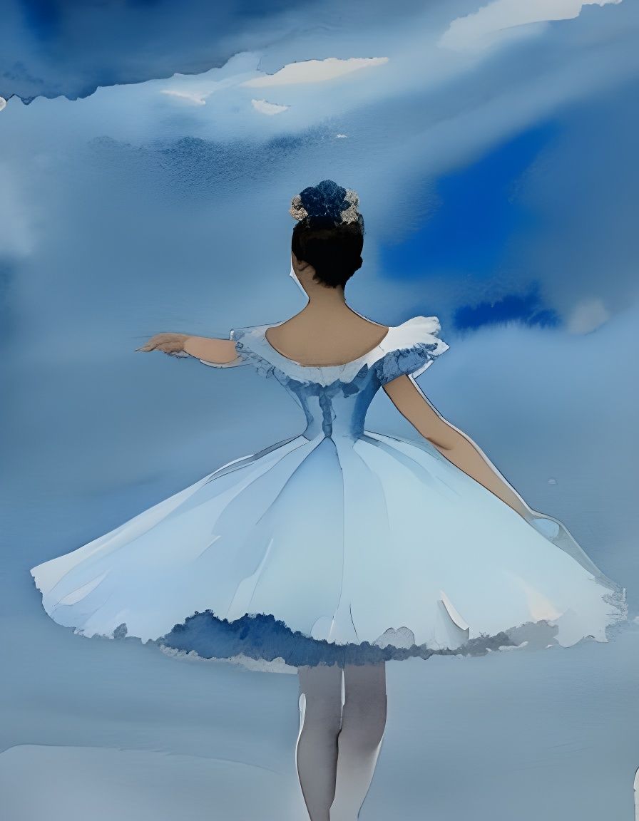 Classic Ballerina in Ethereal Blue Hues