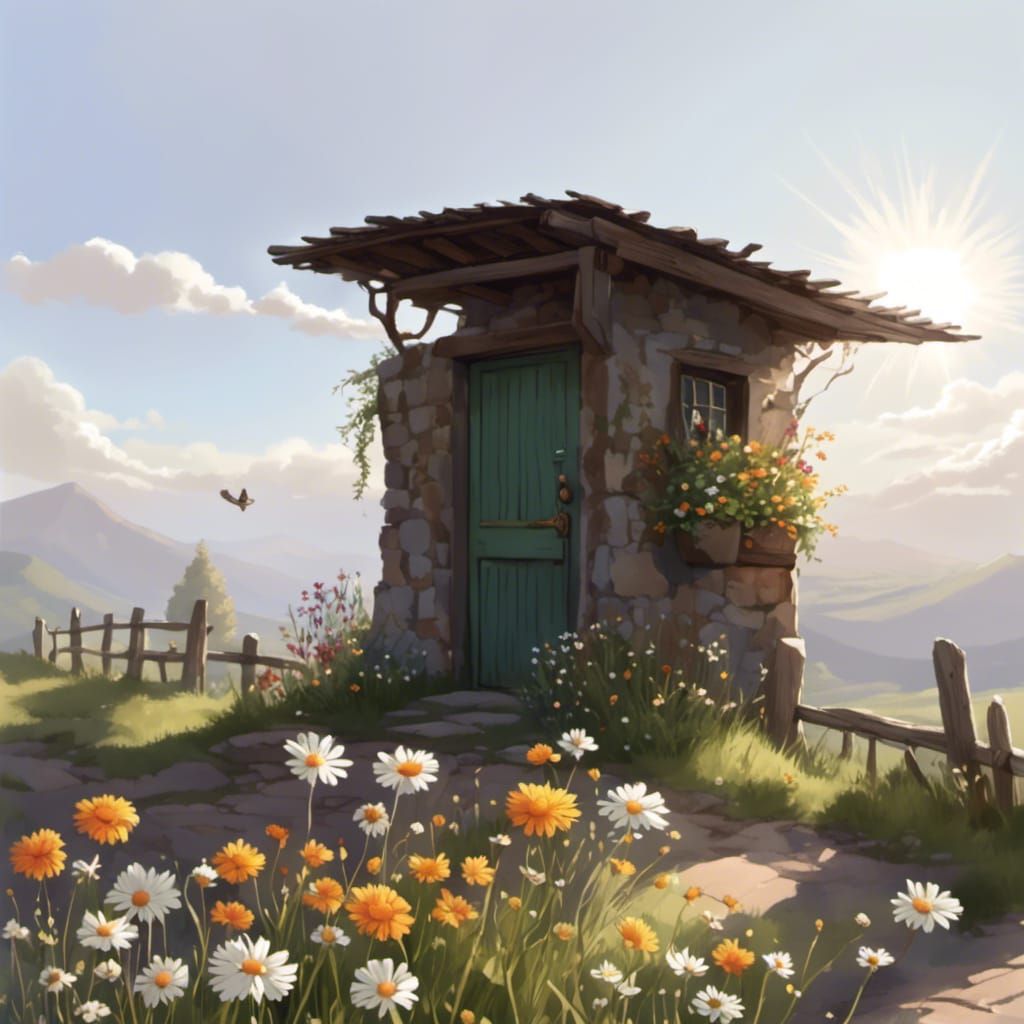 Soft Animals with Flowers in Retro Style