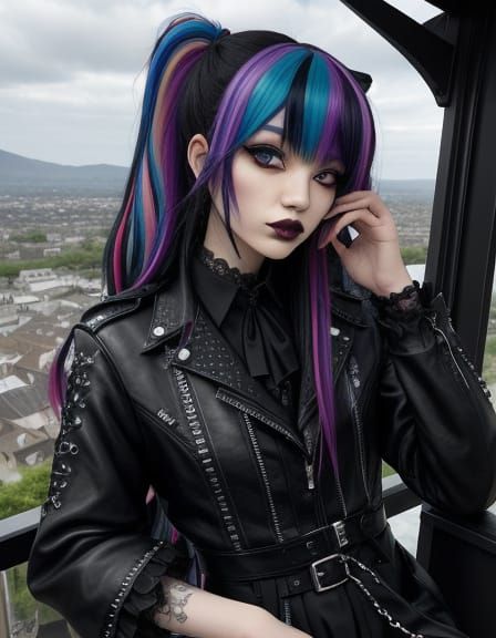 Kawaii Goth Girl in Treehouse City
