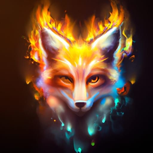 Fiery Fox Detective Portrait, Detailed Fantasy Art