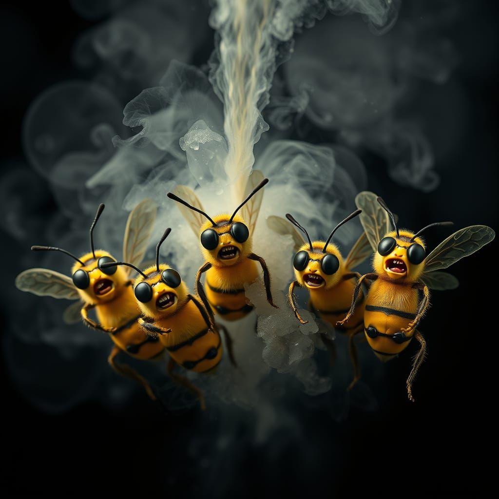 Terrorized Bees in a Toxic Cloud