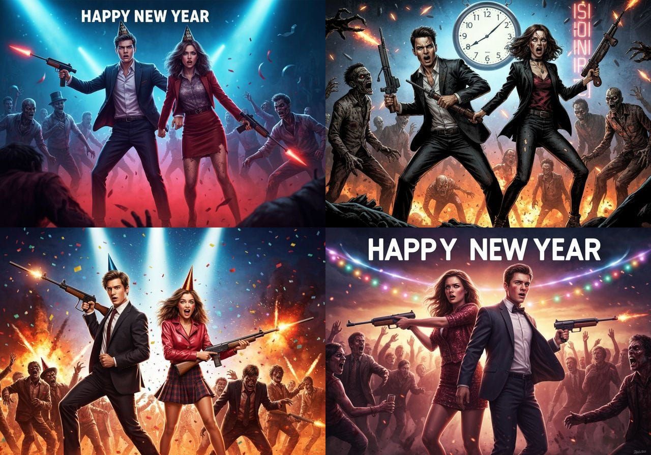 New Year Zombie Apocalypse Party Poster