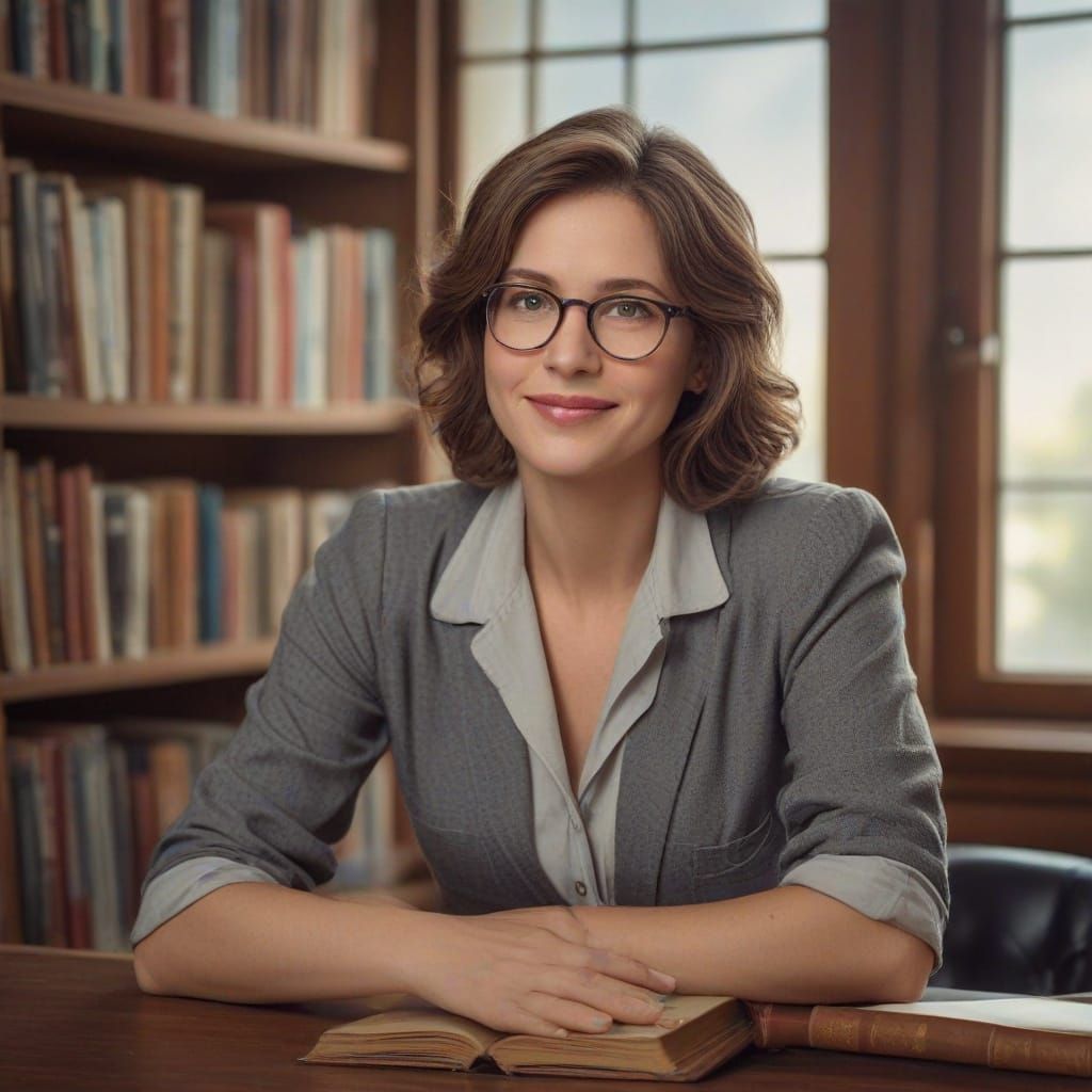 Warm Wisdom of a Librarian in a Cozy Library