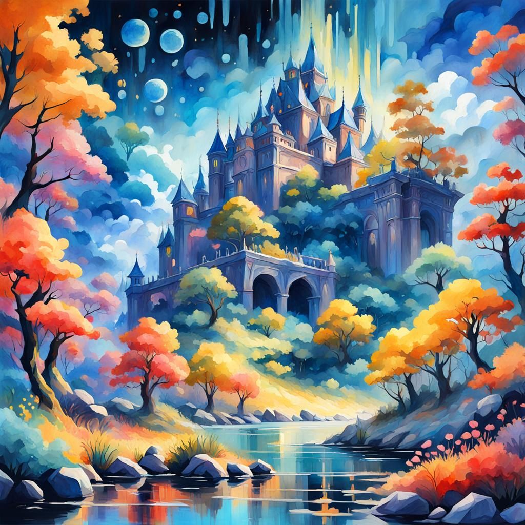 Gouache Style Impressionist Masterpiece on Canvas