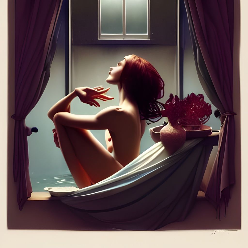 Beautiful Woman taking a shower