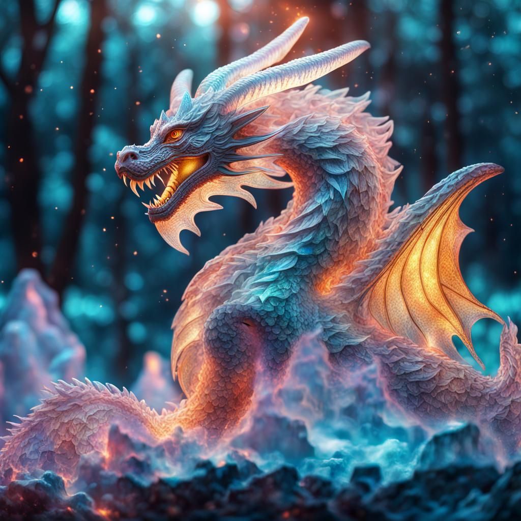 Dragon Ice Sculpture Breathing Fire