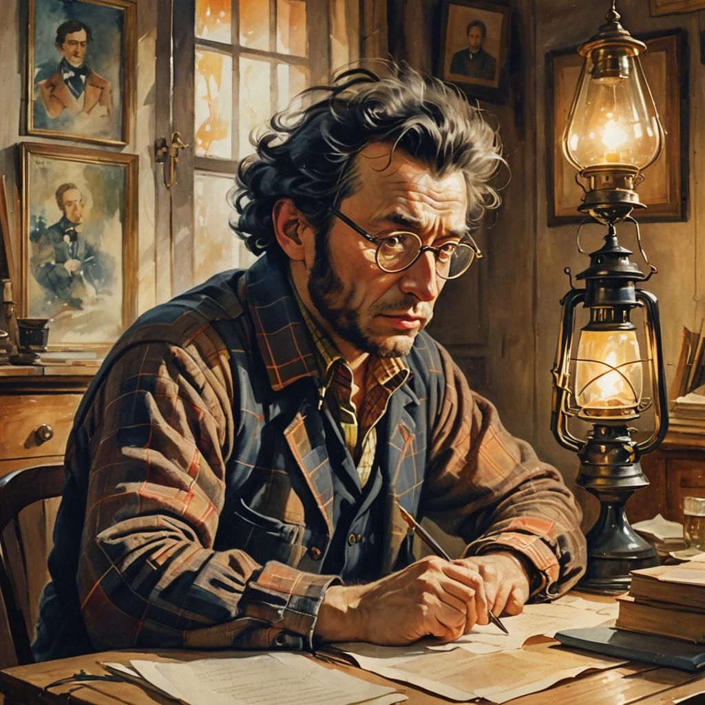 Pushkin as Hipster in Fauvist Portrait