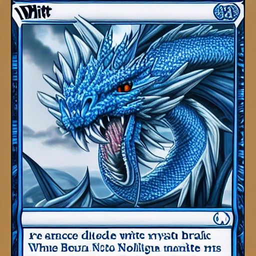 Majestic White Dragon with Piercing Blue Eyes