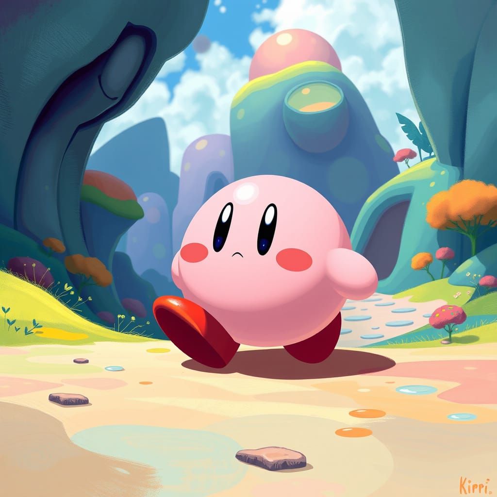 Surreal Pink Warrior Embarks on Whimsical Adventure