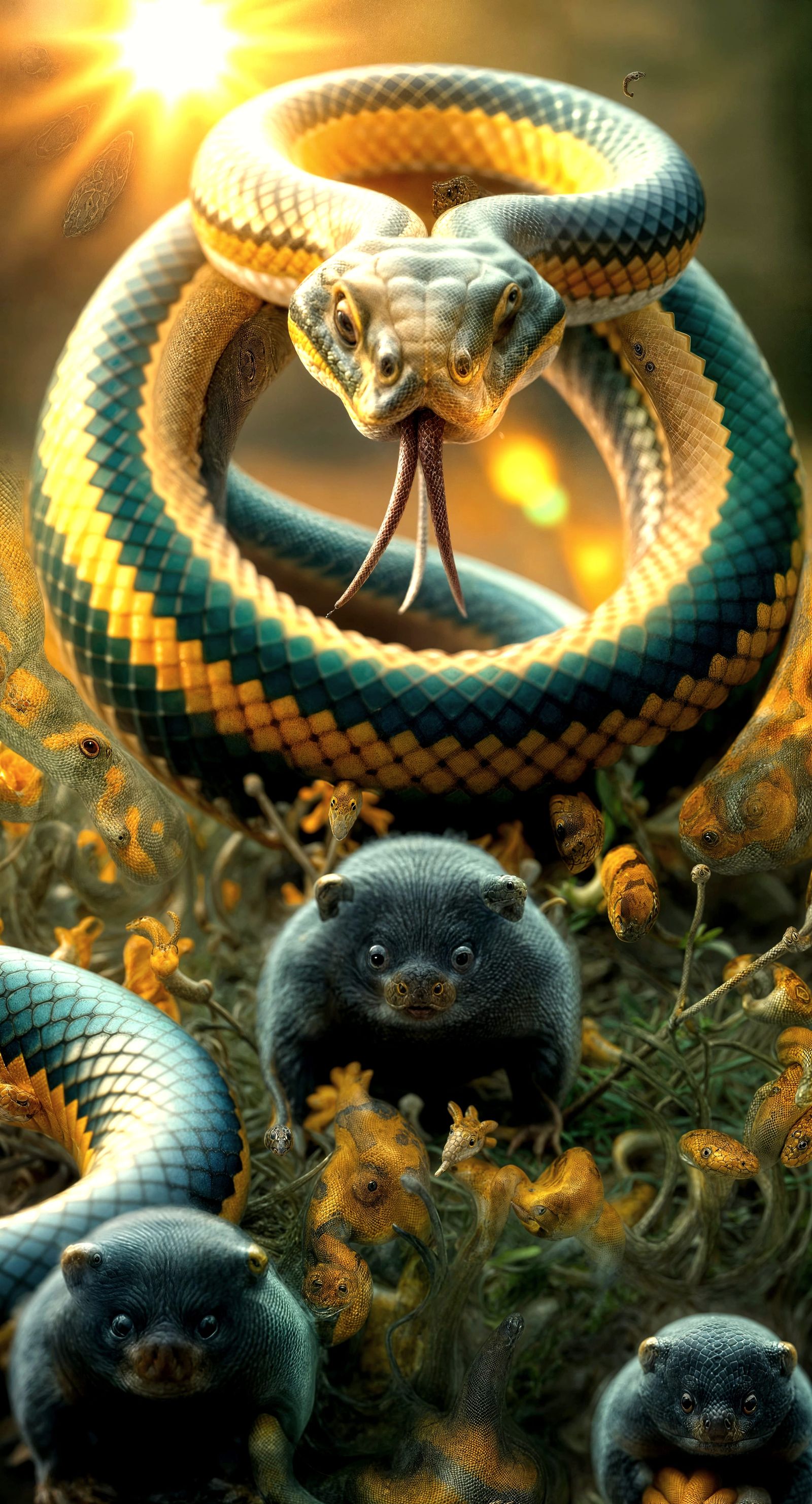 Optical Illusion of Moles and a Snake