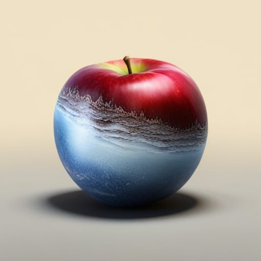 Realistic Apple in Detailed Matte Painting Style