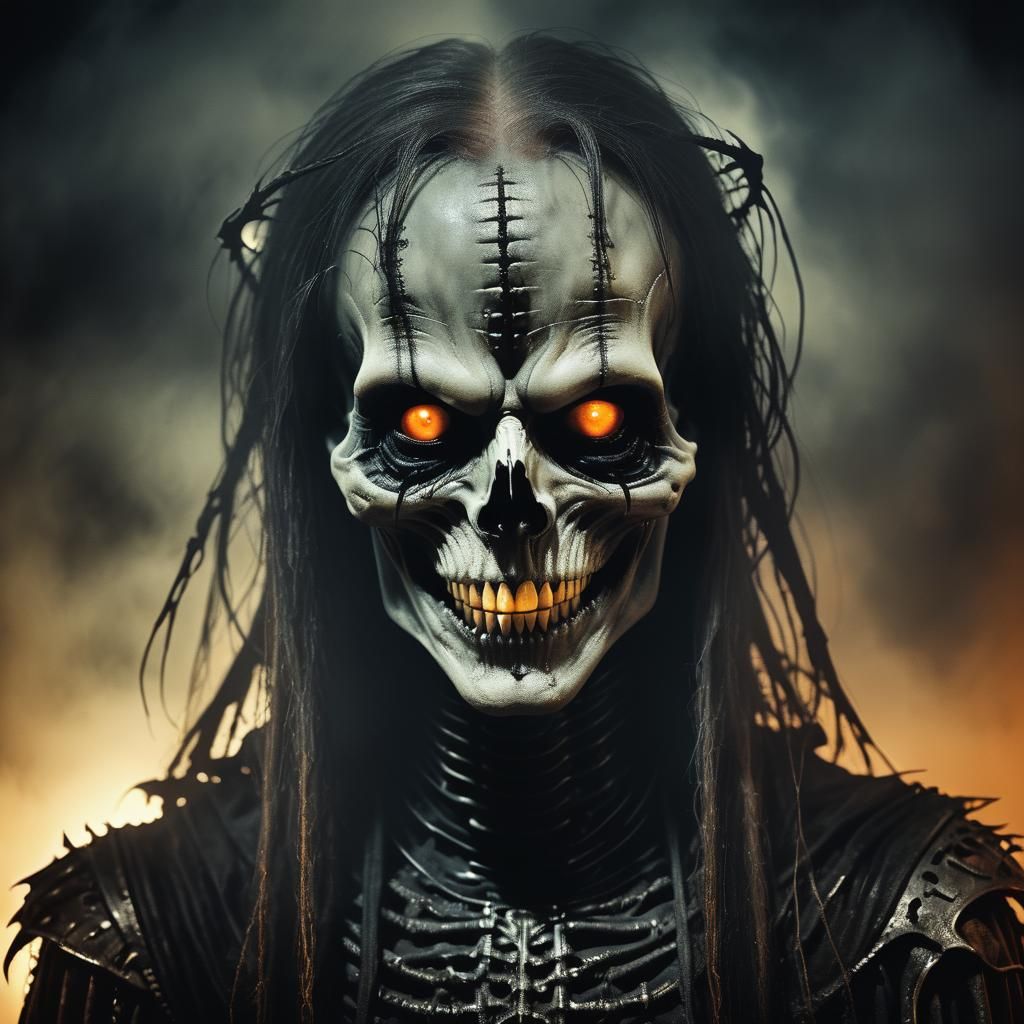 Dark Gothic Portrait of Macabre Character in Shadows