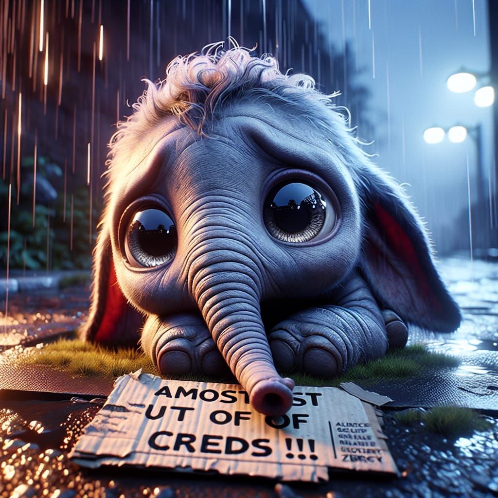 Adorable Elephant Begs for Credits: Romantic Matte Painting