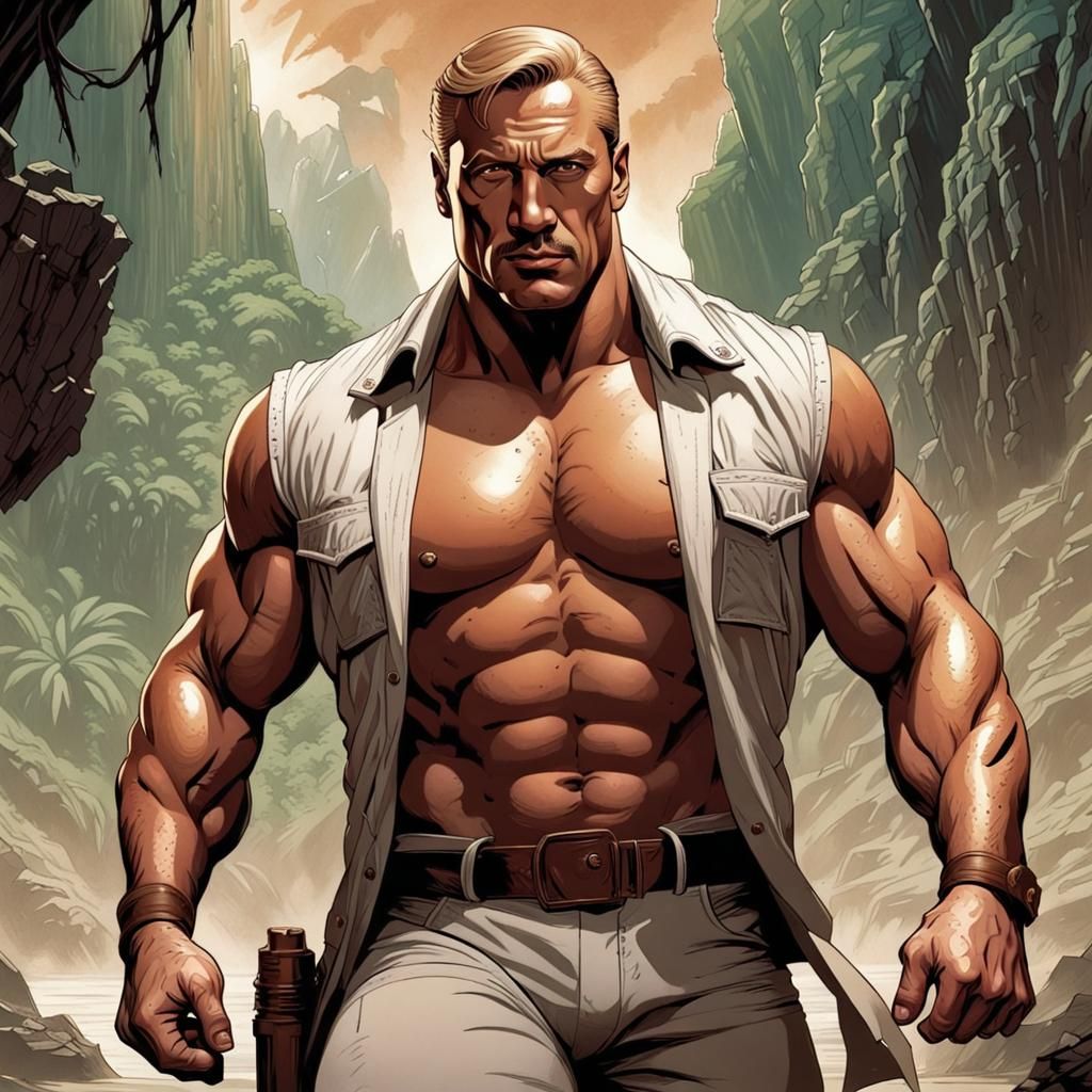 Dwayne Johnson as Doc Savage in Comic Book Art