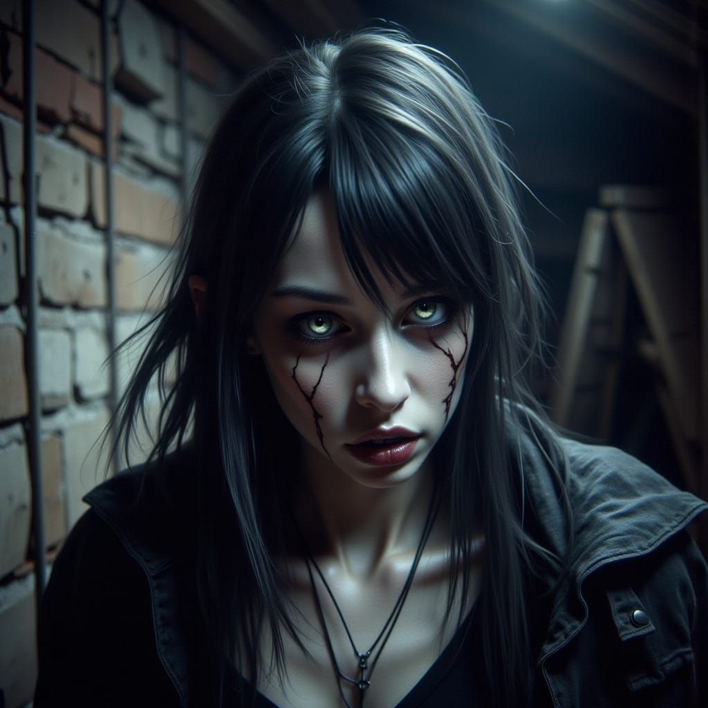 Sinister Woman in Comic Book Style