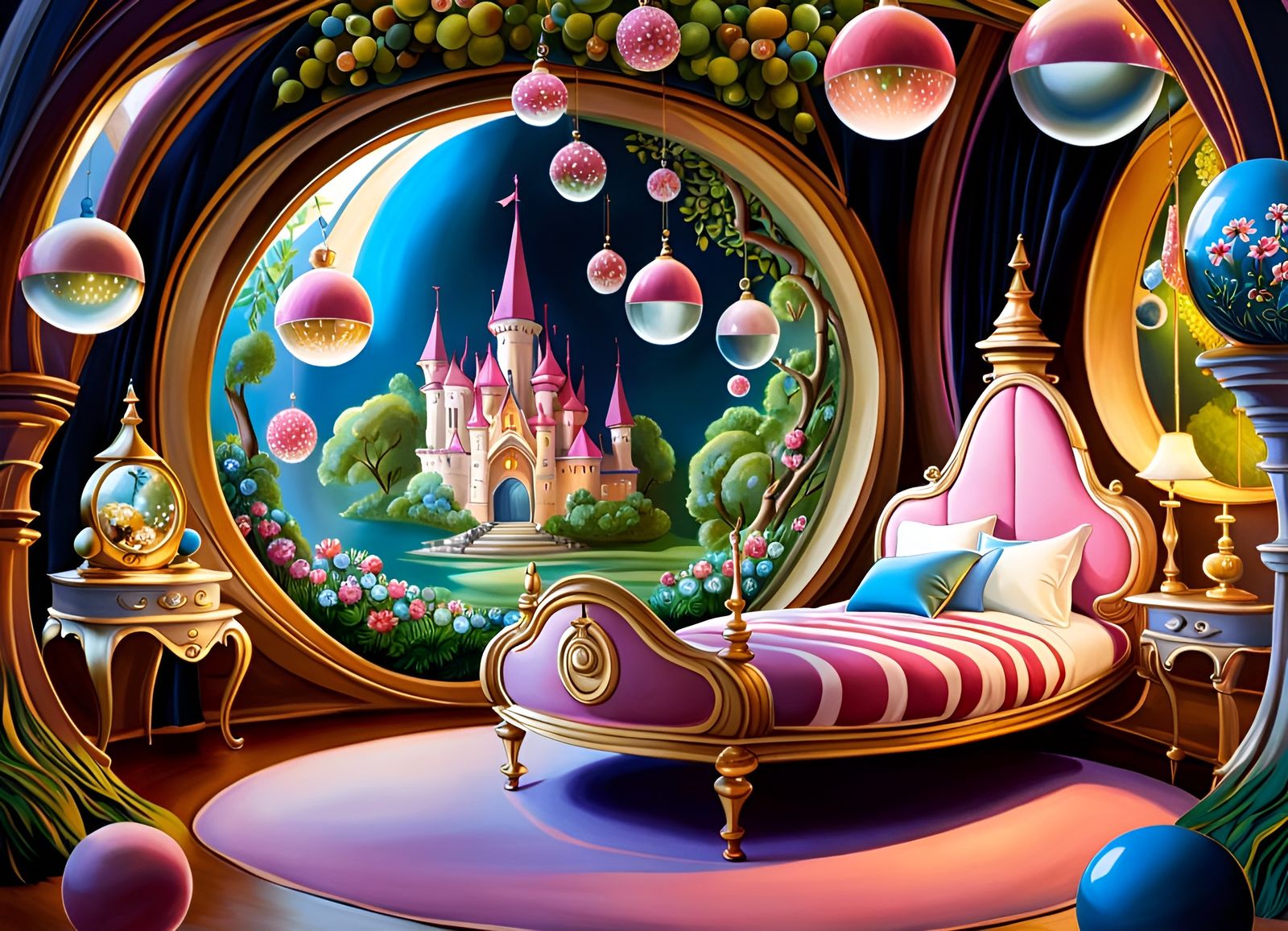 Dream bedroom with a portal to dream land.