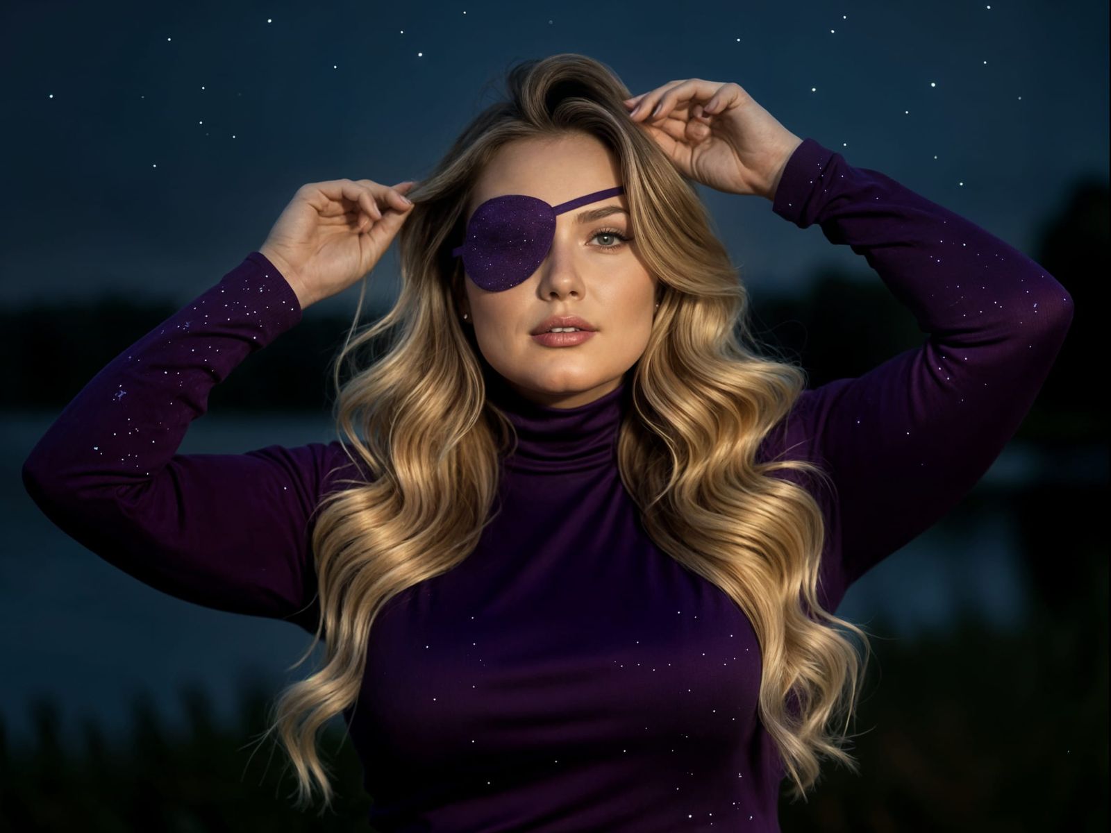 Mystical Garden Portrait of a Woman with Auburn Dress