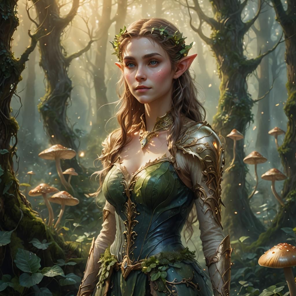 Enchanted Elf Portrait in Dreamlike Digital Art