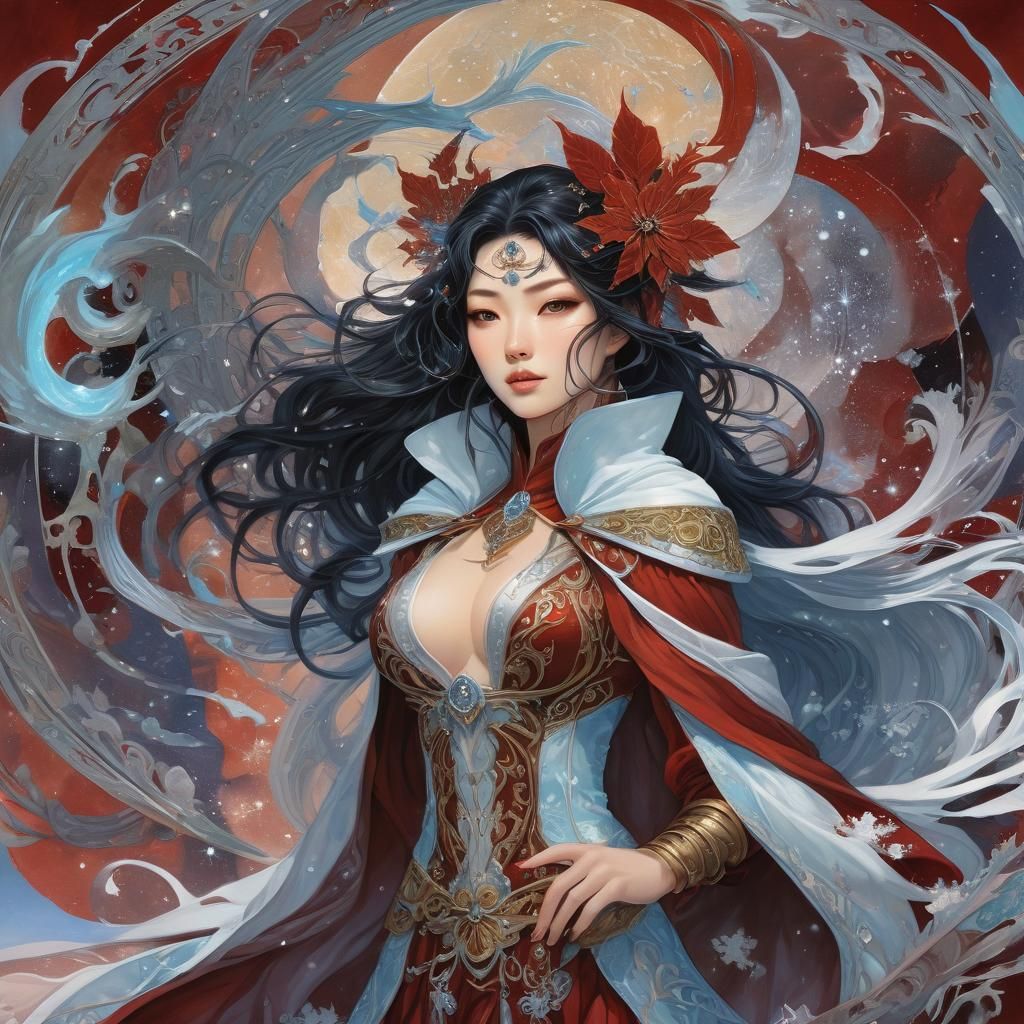 Ice Mage Portrait in Gothic Fantasy Style