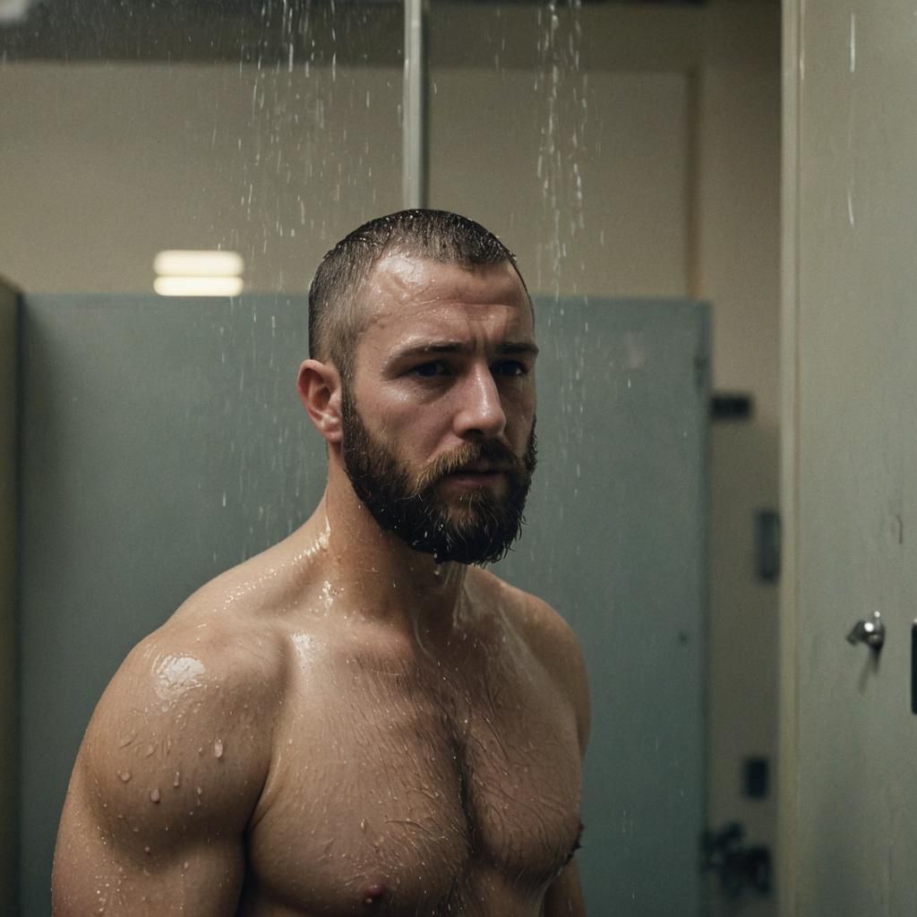 Hunks in the shower. Series I