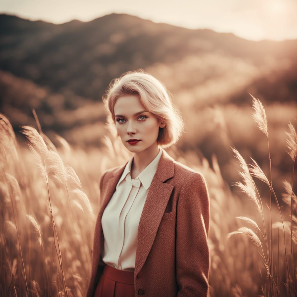 Vintage Elegance in Retro Portrait
