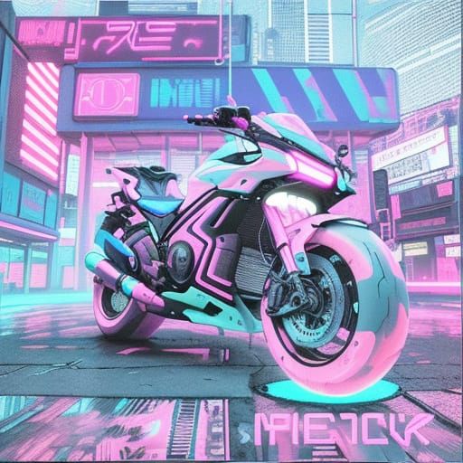 Vibrant Pastel Cyberpunk Cityscape at Dusk