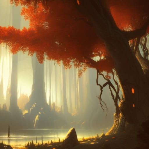 Dark Fantasy Willow Tree Concept Art