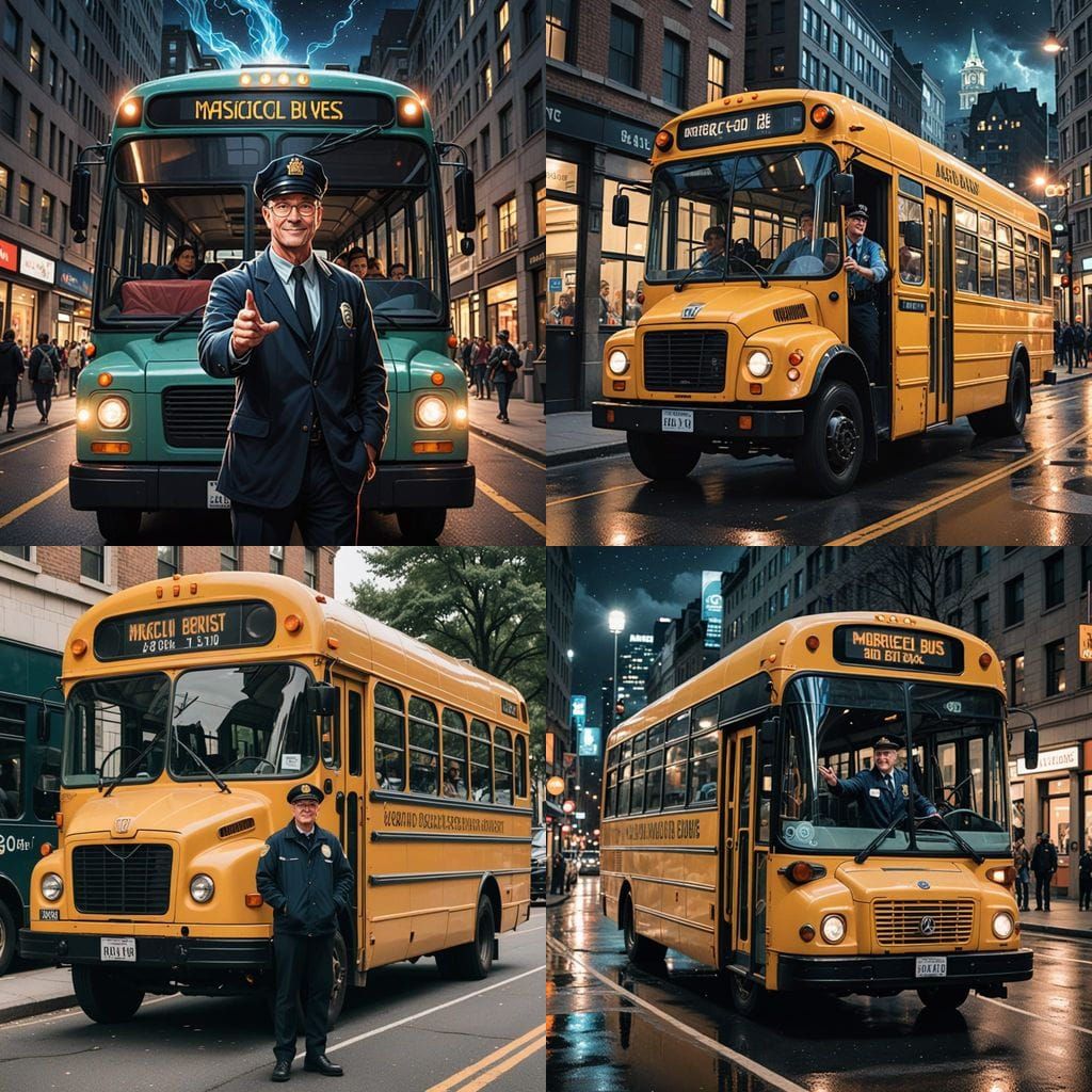Magical Bus Driver in Enchanted Realm