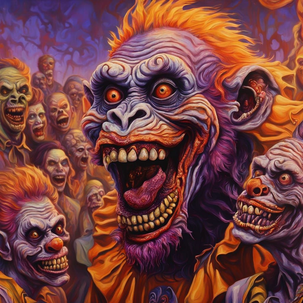 Surreal Zombie Clown at Shriners Convention