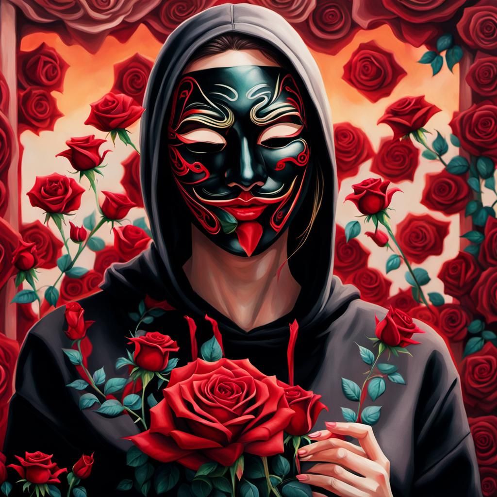 anonymous with roses