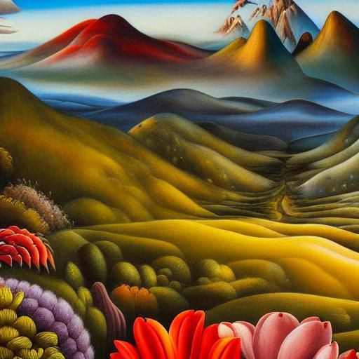 Majestic Mountain Landscape with Flowing Stream