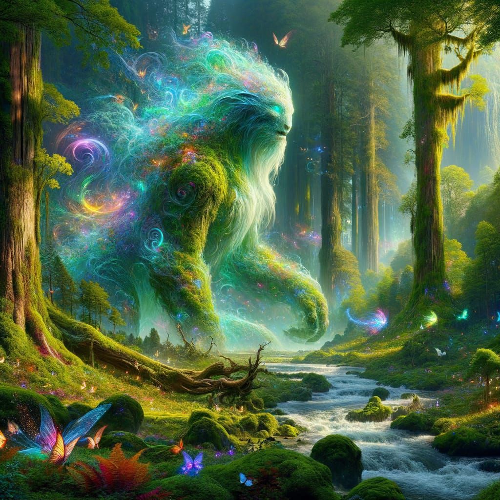 Ethereal Behemoth: Forest Guardian in Ancient Woods