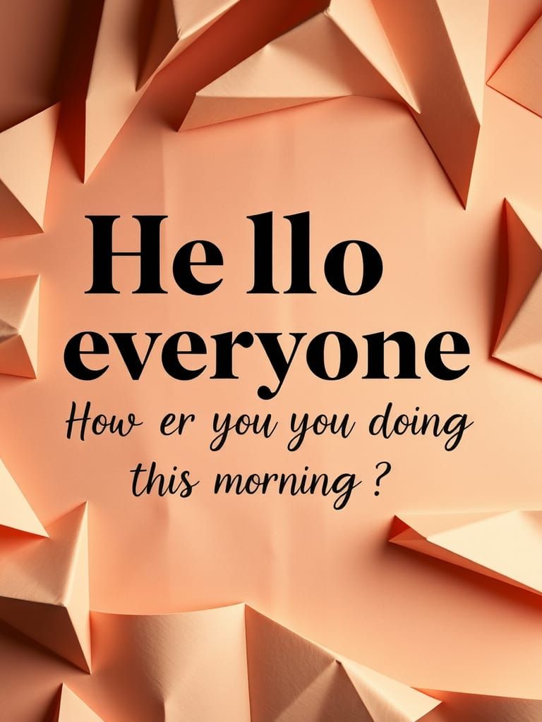 Origami Paper Folds with Typography in Pastel Hues