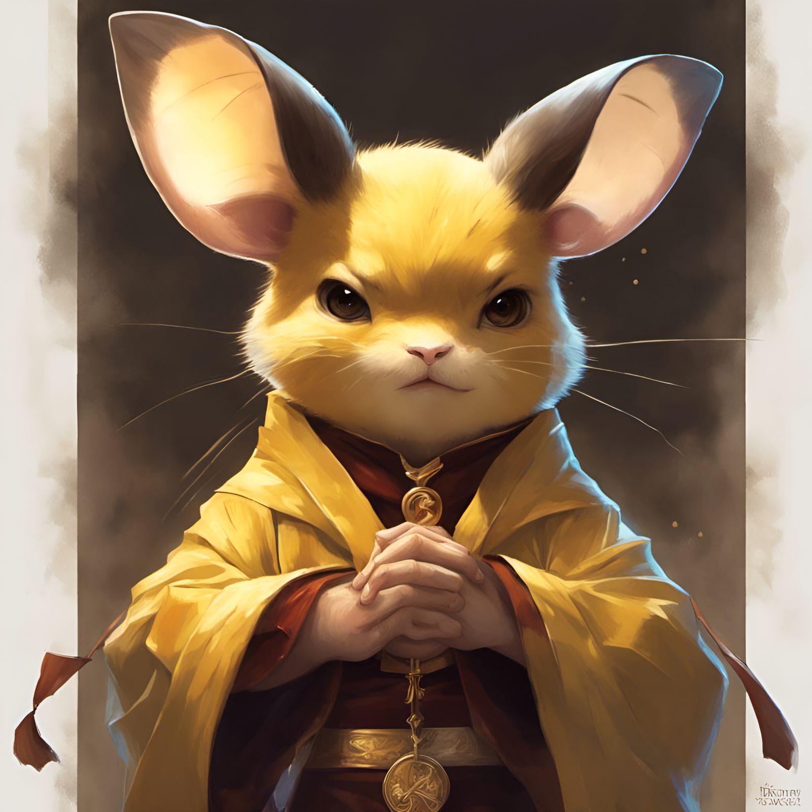 Raichu as a Priest: Cinematic Character Portrait