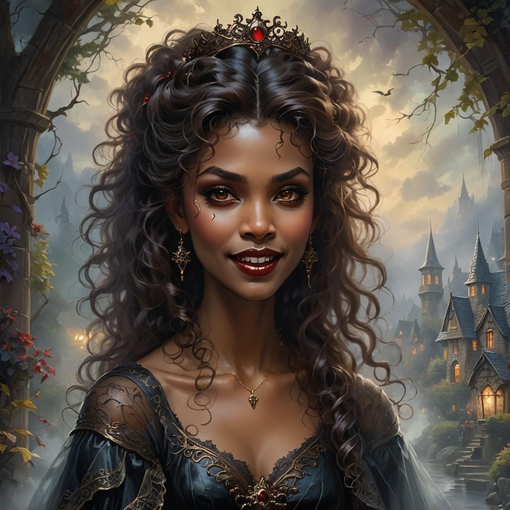 Ethereal Vampire Princess in Hyperdetailed Fantasy Style