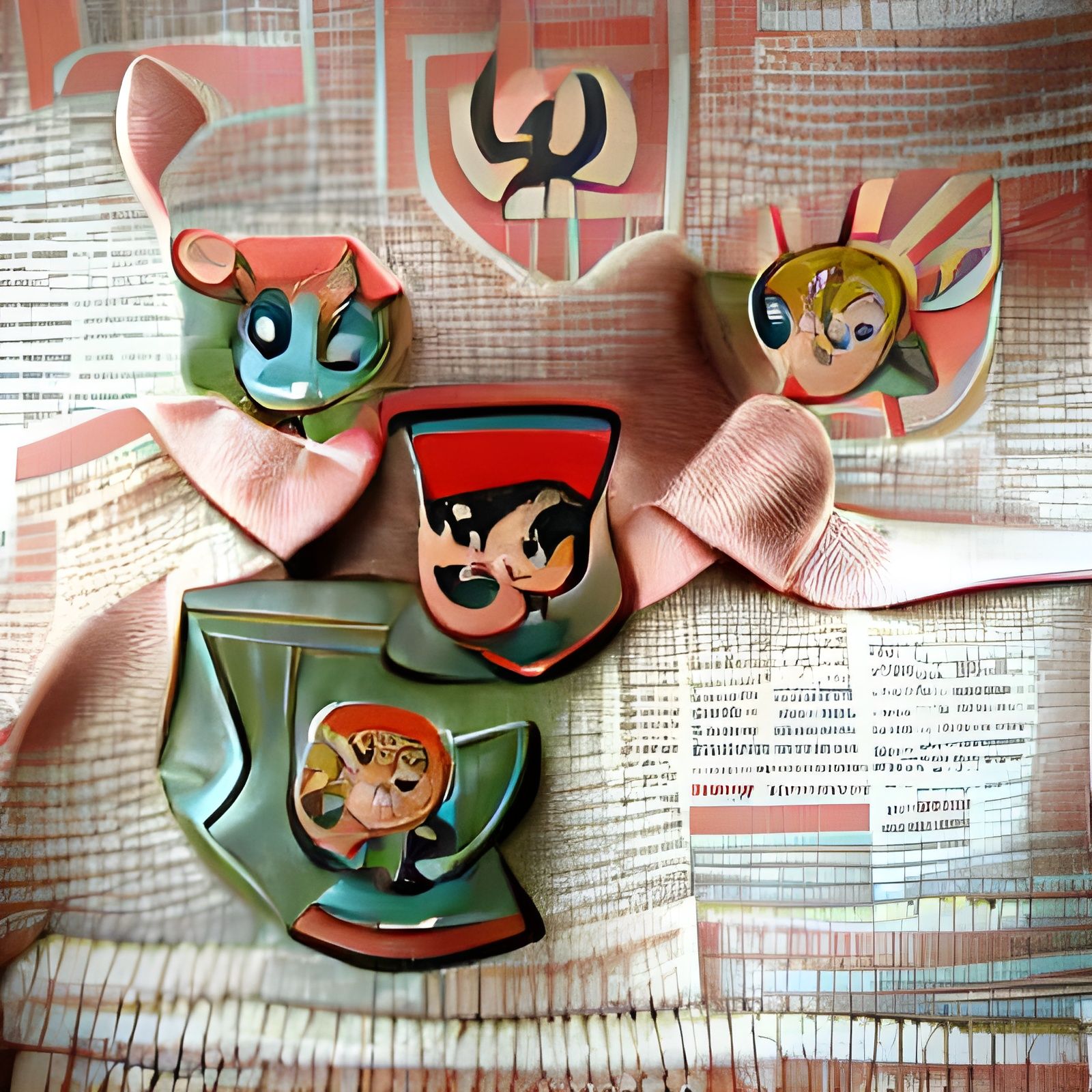 Powerpuff Girls Reimagined in Soviet Union Style