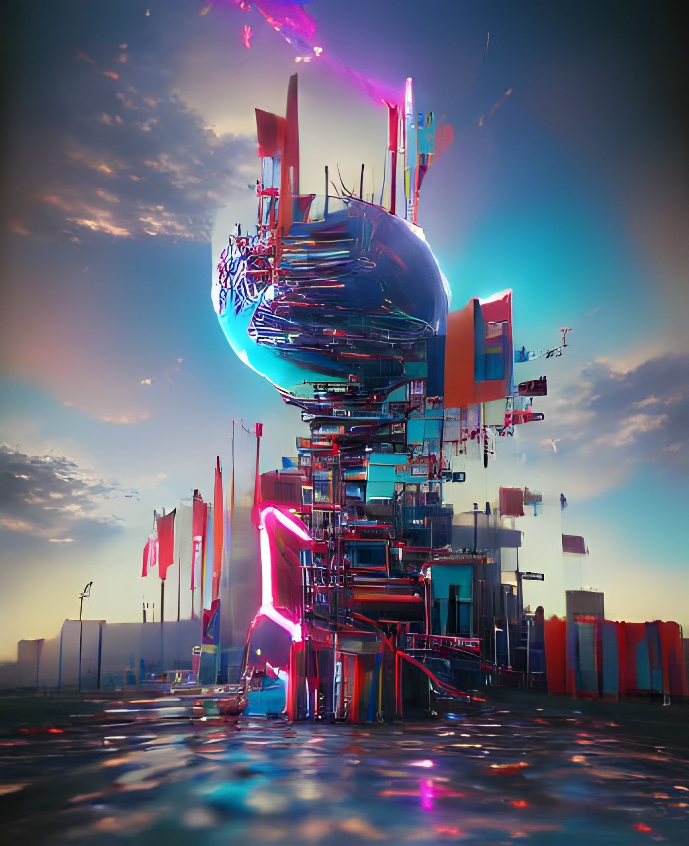 Abstract New World in Hyperrealistic 3D