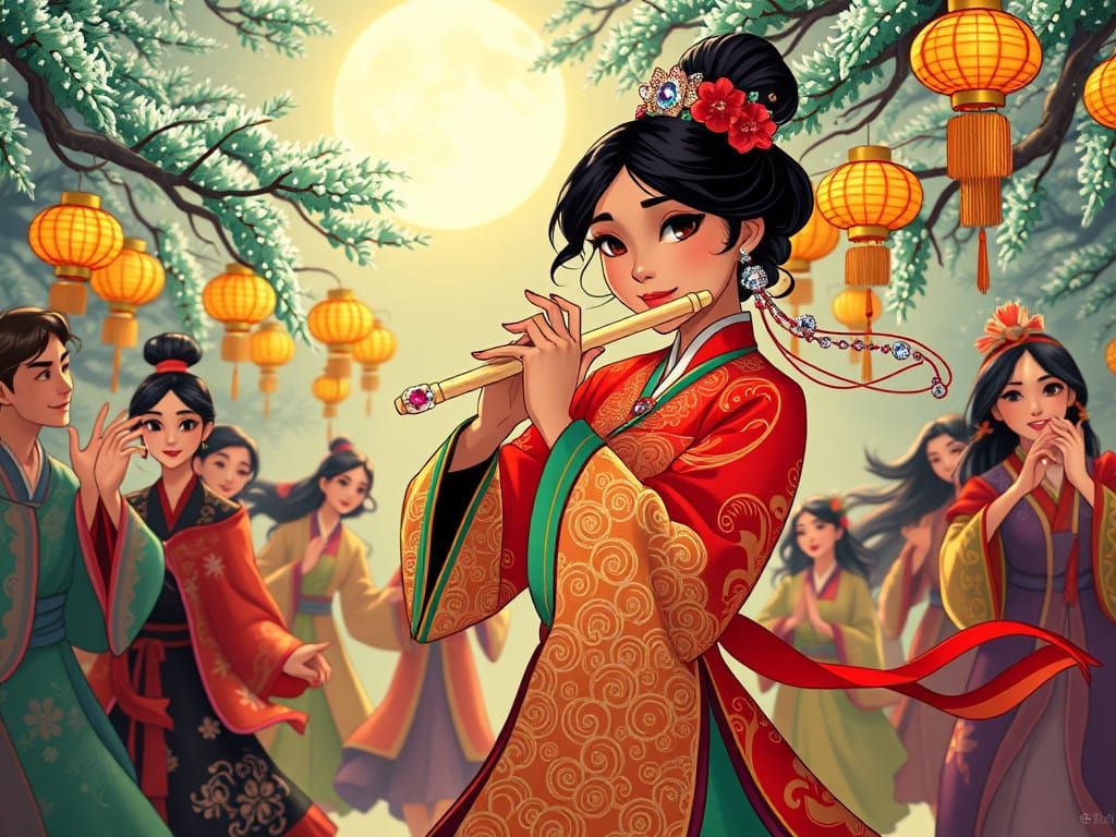 Vibrant Mulan Celebrates Festive Chinese Gathering in Whimsi...