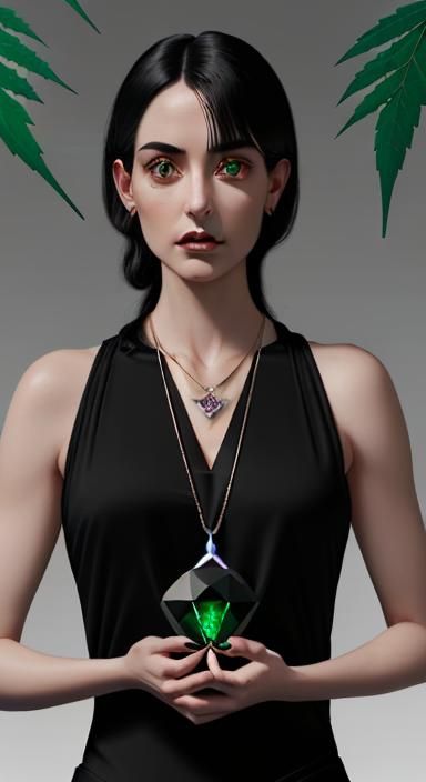 666 symmetrical point basketball-faceted emerald marijuana l...