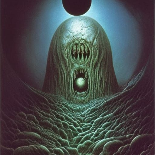 Grotesque Horror in Beksiński Style
