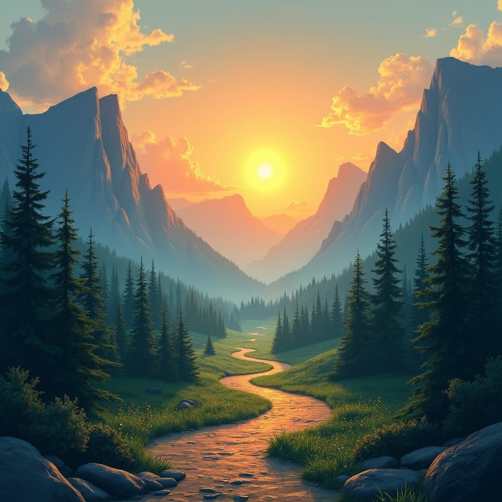 Inspirational YouTube Banner: Sunrise Over Mountains
