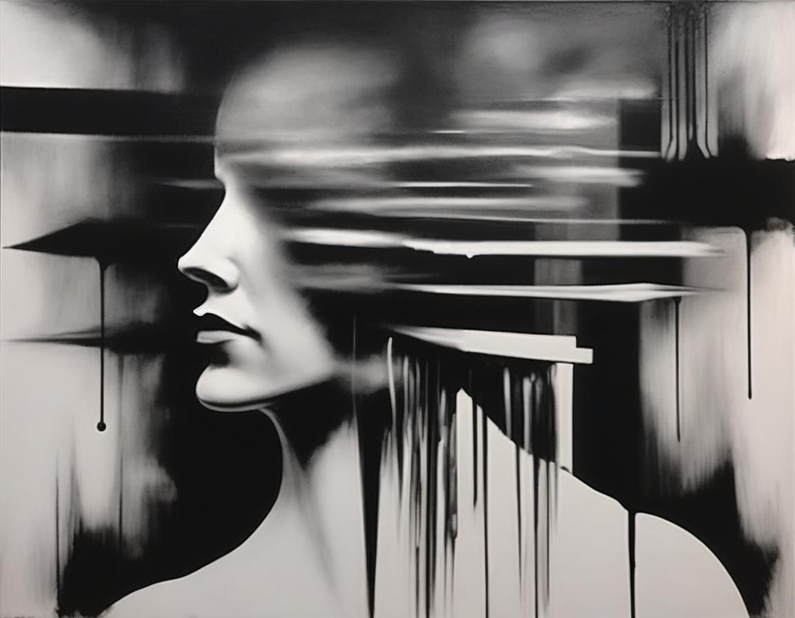 Chrystabell Portrait in Surrealist Black and White