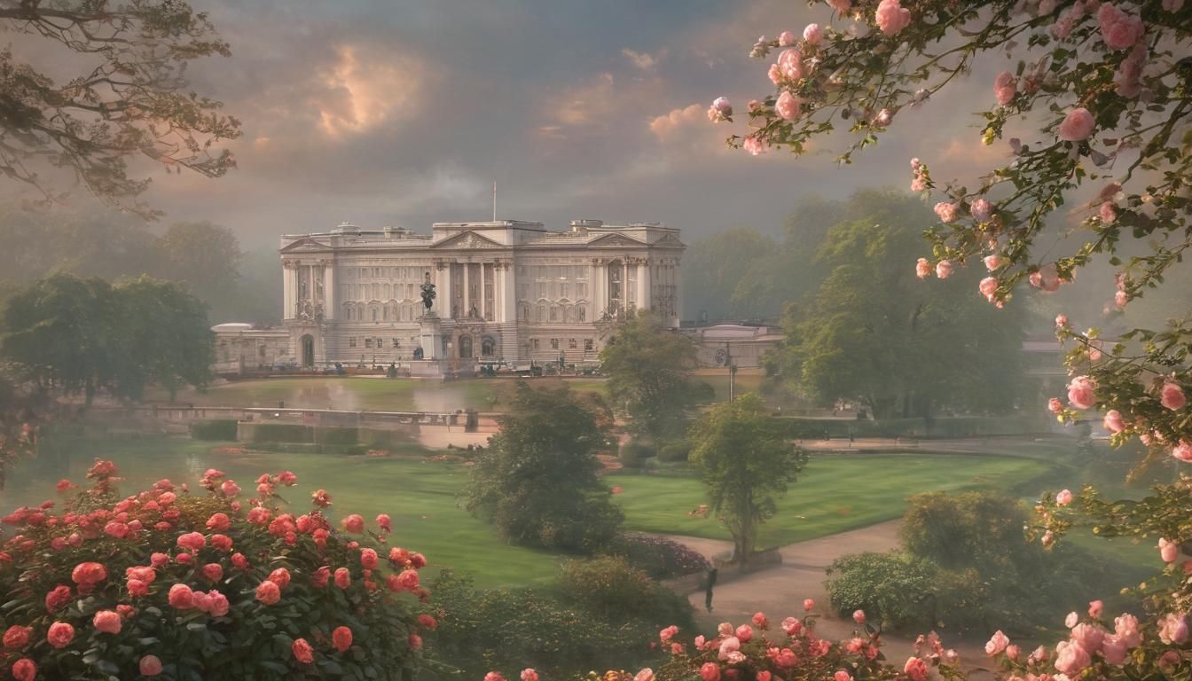 Buckingham Palace in Impressionistic Style