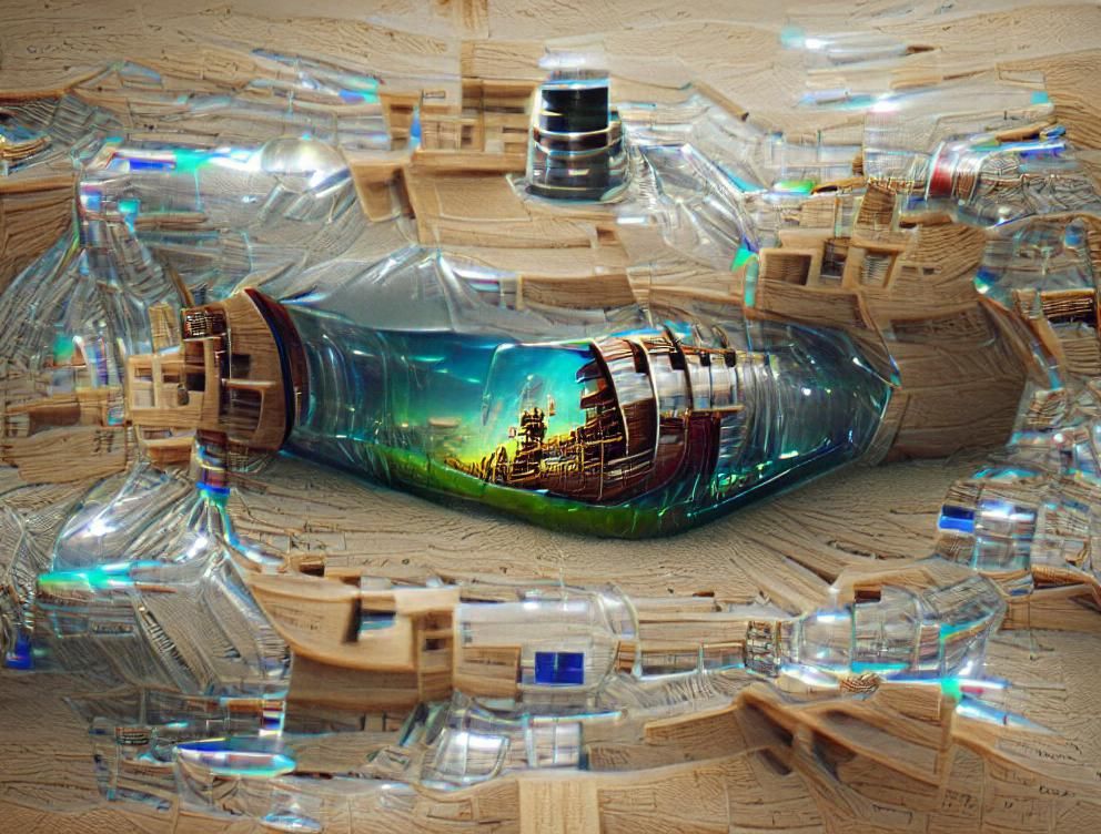 Ship in a Bottle: Detailed 8K Resolution