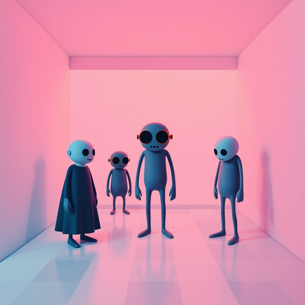 Friendly Surreal Characters in Pop Art Style